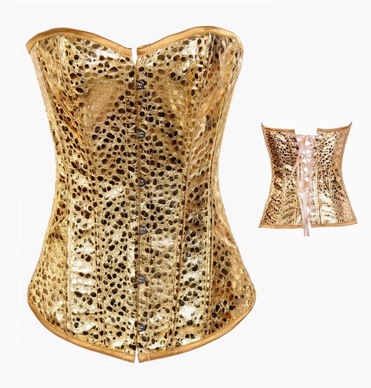 2012 free shipping sexy golden Corset Bustier thong + S-XXL Club Wear