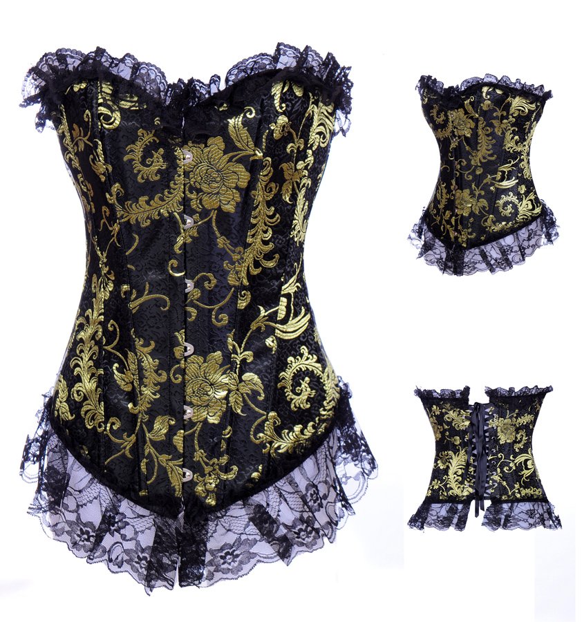 2012 Free shipping sexy lace boned corset bodice