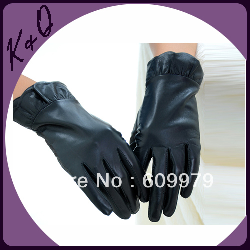 2012 Free Shipping Sheepskin Leather mittens for Women Warm Winter Glove GL00913 Size of S, M, L
