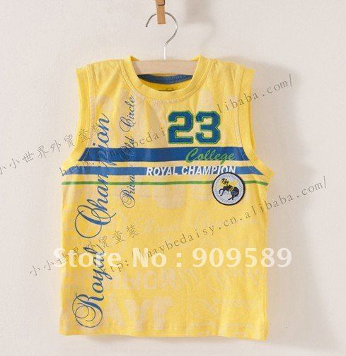 2012 free shipping summer children's wear, sleeveless T-shirt, cotton, candy color \ boys and girls vest