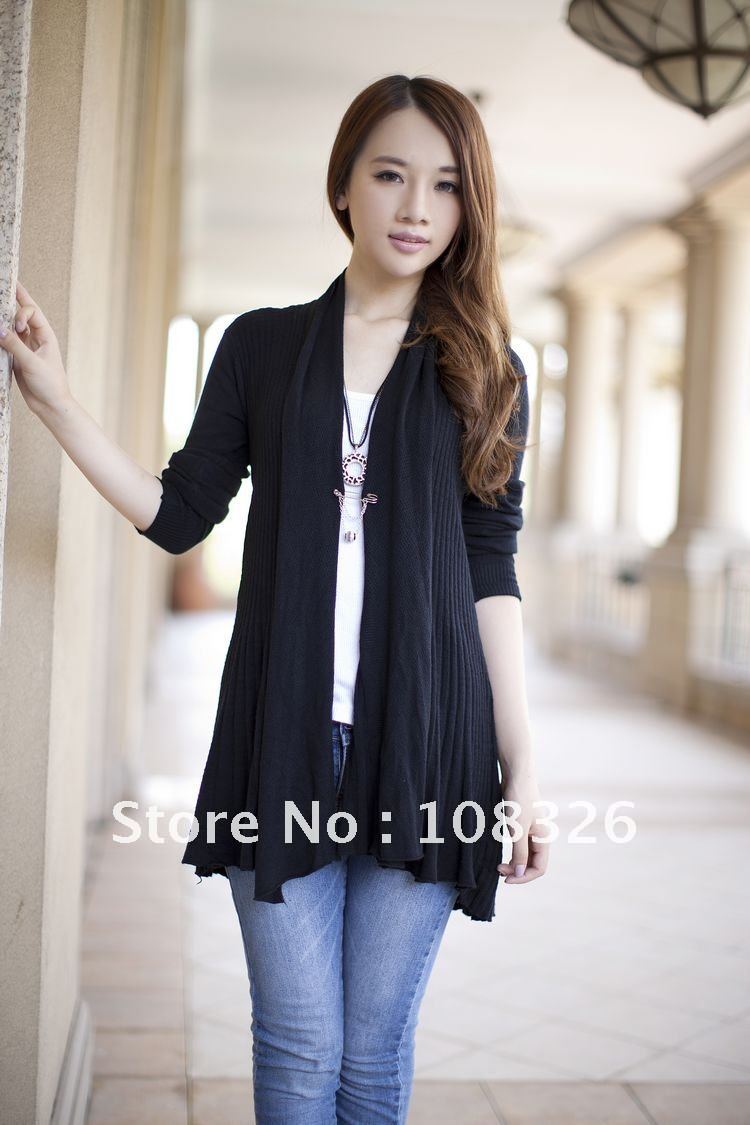 2012 Free Shipping thin thin section of the long sweater cardigan