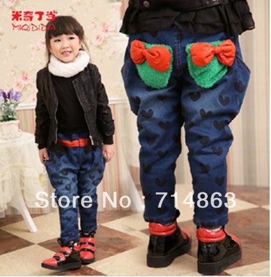 2012 Free Shipping winter jeans children thick kids jeans/children jeans baby/brand jeans for girls/baby girl jeans