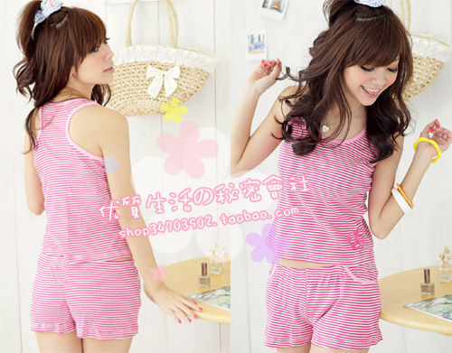 2012 fresh ocean . stripe vest sleepwear shorts set sports set
