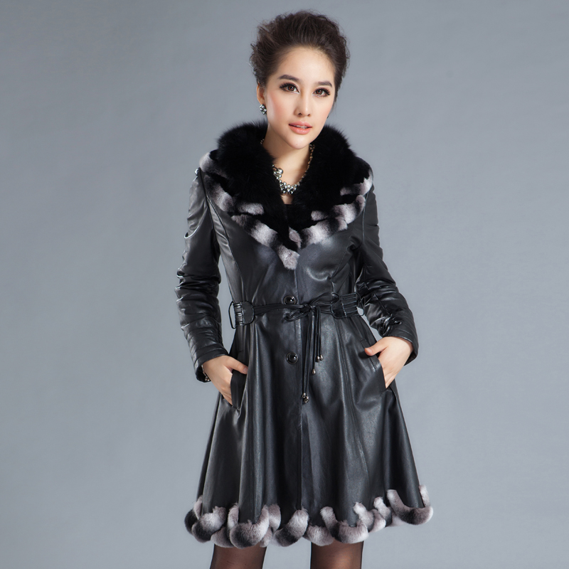 2012 fur disk flowers oversized fox fur genuine leather women's female outerwear p15293