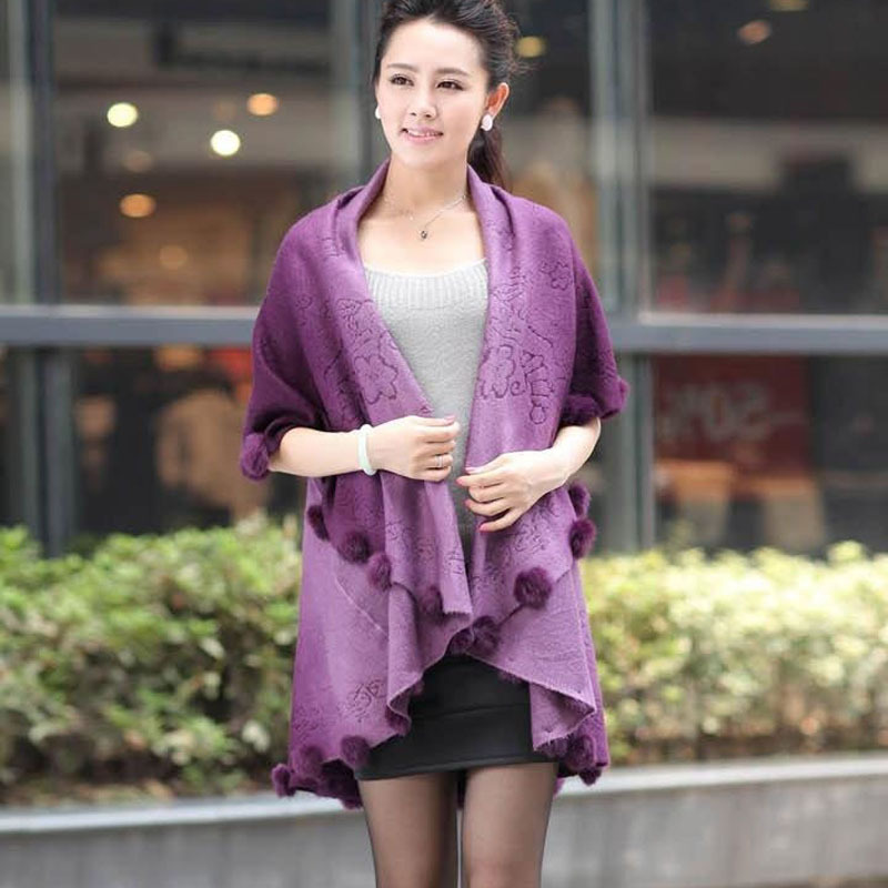 2012 fur sweater shoulder width cardigan plus size long design noble elegant