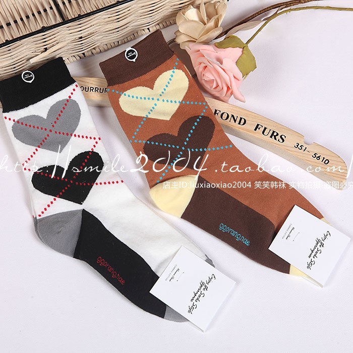 2012 gentlewomen heart print sock women's cotton socks dw191