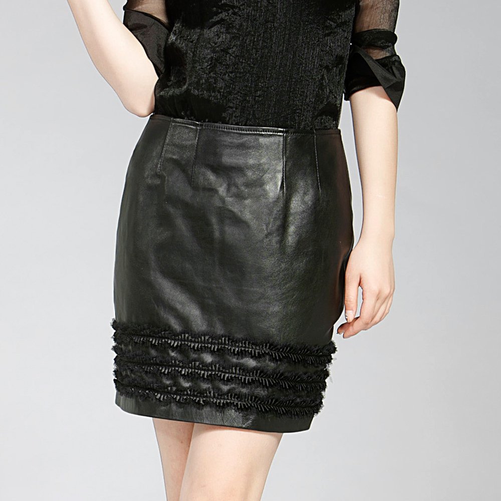 2012 genuine leather skirt sheepskin small free shipping