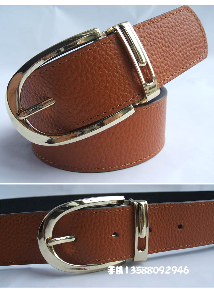 2012 genuine leather two sides pin buckle women's belt Women strap female casual western-style trousers belt