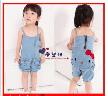 2012 girl fashion denim overalls high quality cat strap jeans 5 sizes A26