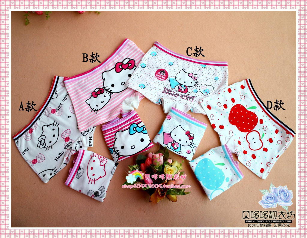 2012 girls clothing 100% cotton boxer shorts panties child underwear a05