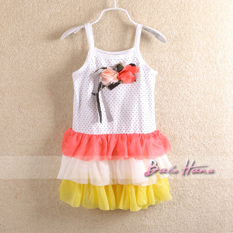 2012 girls clothing baby child children 100% cotton spaghetti strap top summer vest basic shirt