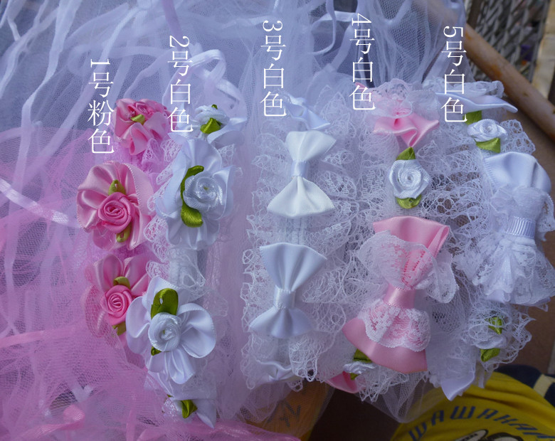 2012 girls clothing princess hair accessory veil white hair bands veil flower girl accessories pink veil