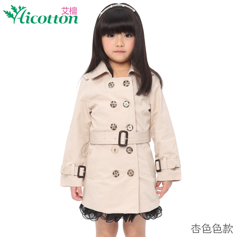 2012 girls clothing princess medium-long small medium-large child double breasted trench outerwear