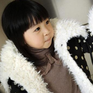 2012 girls clothing winter outerwear polka dot outerwear all-match plus velvet thickening wadded jacket free shipping