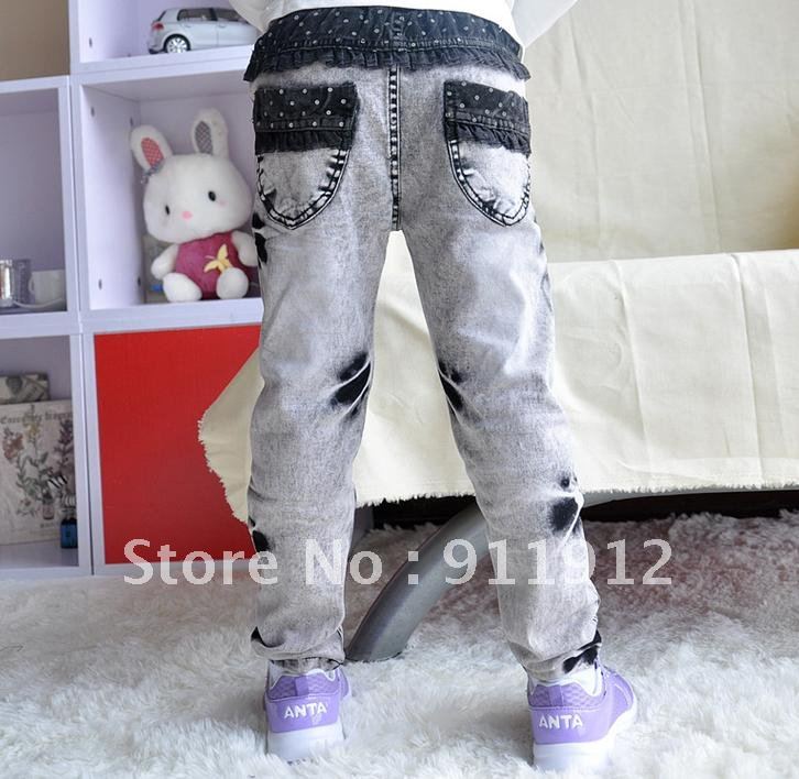 2012 girls pants / children's clothing jeans pants / big boy spring trousers 1755