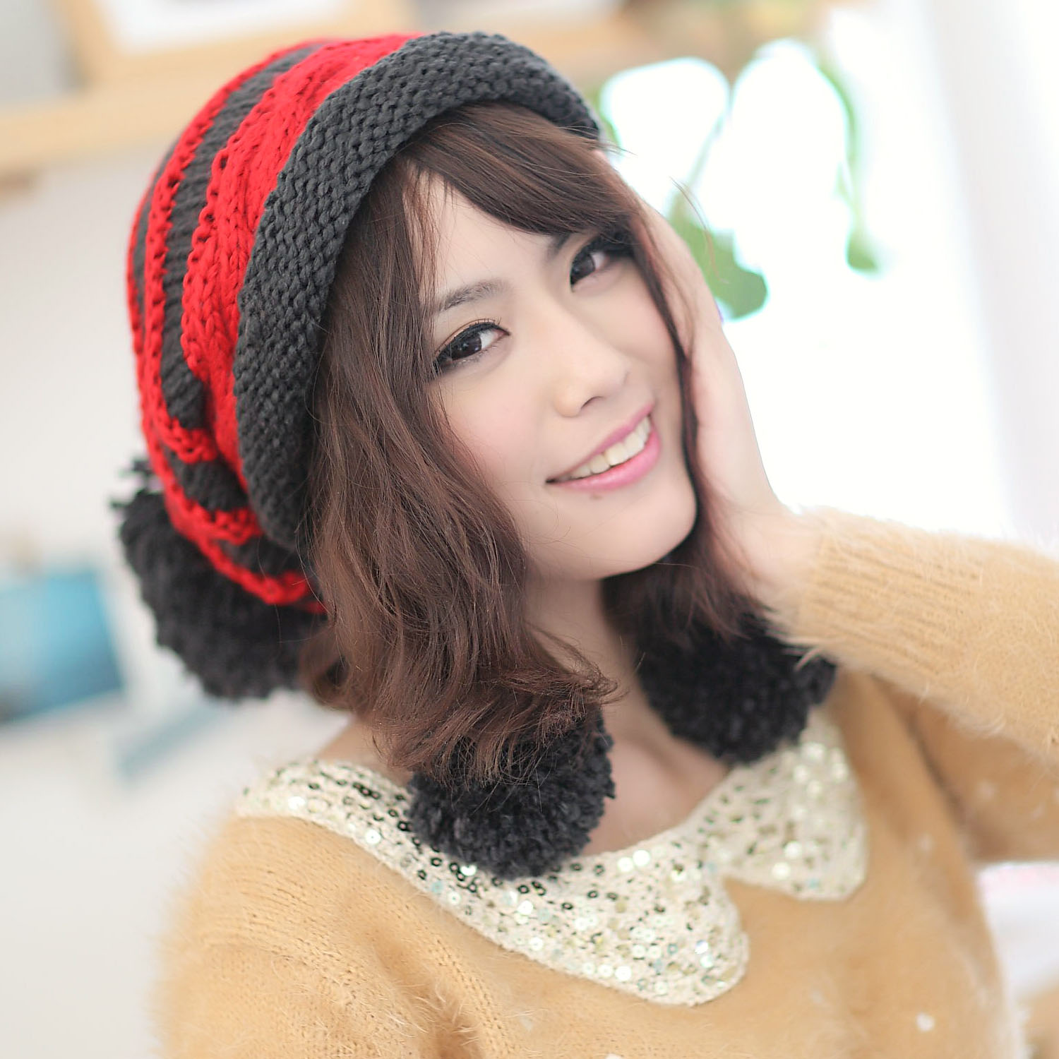 2012 glovin handmade knitted hat autumn and winter women's thermal knitted hat