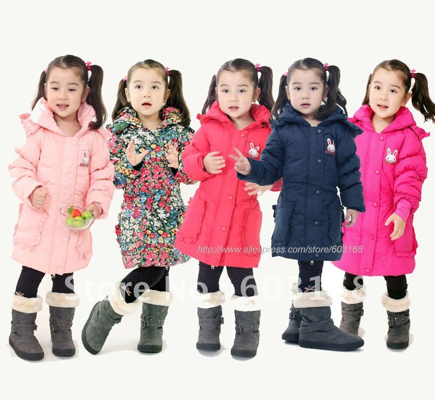 2012 Good Luck  Warm Thick Popular Baby/Children Wear Girl's Duck  Down Jacket/Long Style Outerwear {iso-12-7-24-A2}