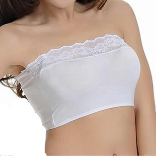 2012 h593i modal short design long design lace tube top 100% cotton spaghetti strap basic underwear bra tube top