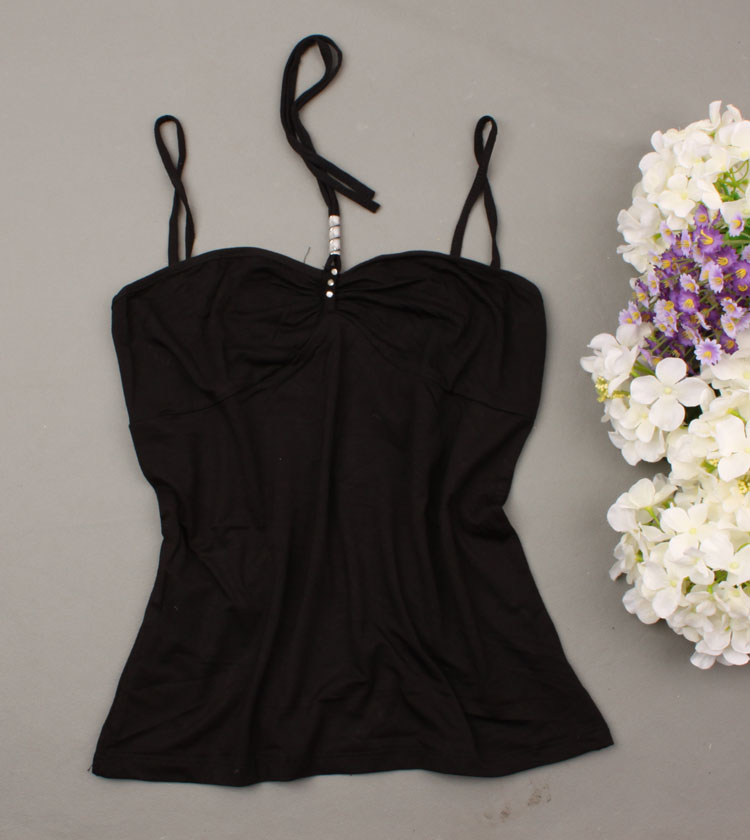 2012 halter-neck spaghetti strap top undershirt 100% cotton breathable vest spaghetti strap basic tube top