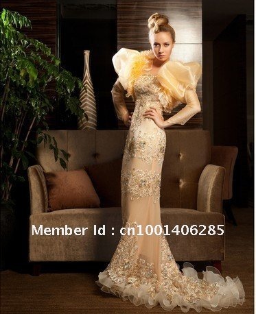 2012 han latest fashion dress costly evening dress celebrity/copy adult ceremony dress