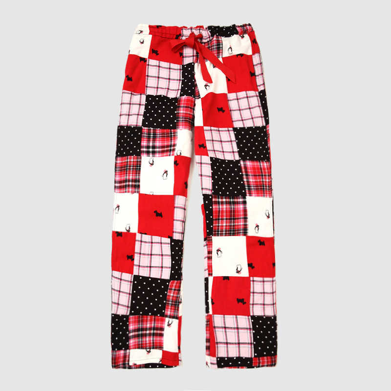 2012 handmade juxtaposition 100% cotton flannelet casual loose lovers design at home pants pajama pants 57-j41