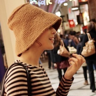 2012 hat female autumn and winter unique bucket hat knitted hat women's knitted winter hat