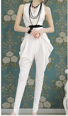 2012 High quality fashion white women jumpsuit S,M,L,XL Free shipping
