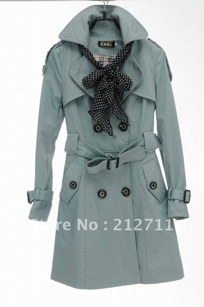 2012 high quality fashionable dress of cultivate one's morality fair maiden trench coat,Free transportation