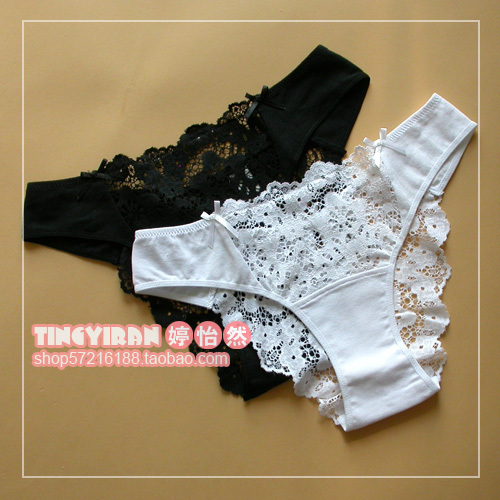 2012 High Quality Low-waist Sexy ladies' briefs underware Women panties with transparent lace, free shipping!