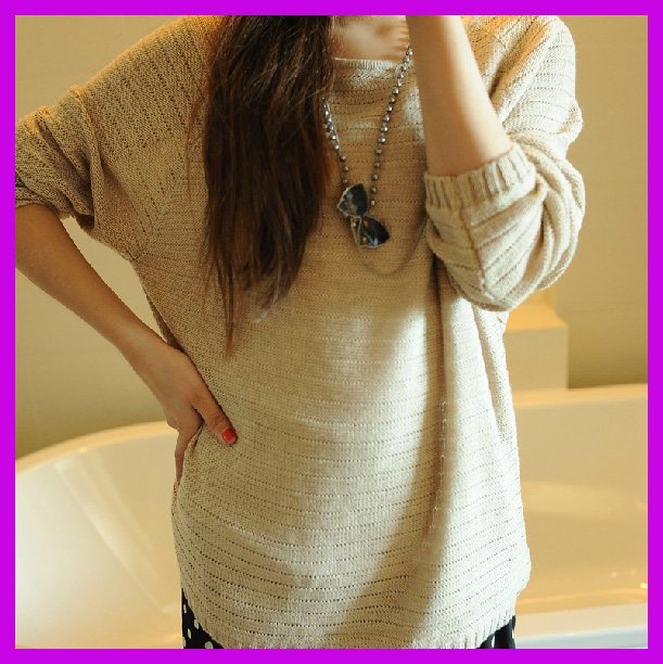 2012 Hitz Women Korean style loose Plus size hollow bat shirt sweater women cardigan sweater bottoming shirt jacket ,T573