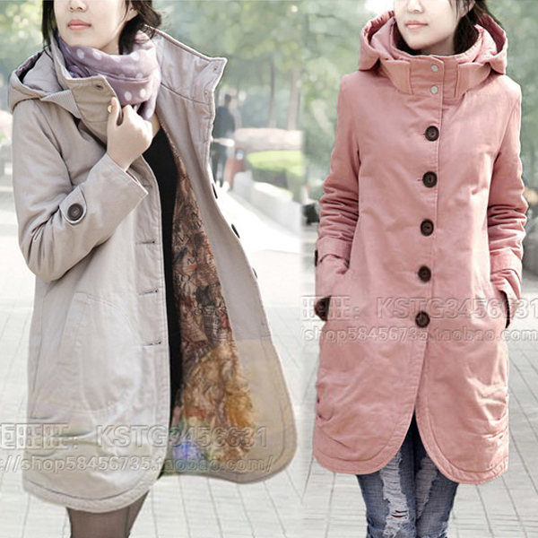 2012 hooded slim thickening plus size wadded jacket outerwear female cotton-padded jacket clip cotton-padded coat long-sleeve