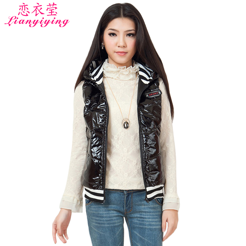 2012 hooded vest autumn and winter fashion waistcoat with a hood vest autumn and winter vest wadded jacket