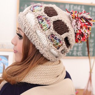 2012 hot christmas gift color football Hat Autumn and winter warm hat Wool Hat for Women Lady Beanie Knitted Hats Caps DM12003A