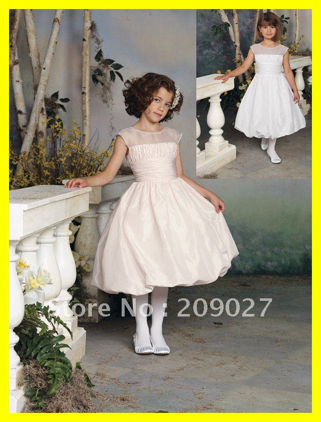 2012 Hot ! New Arrival Designer Sweet Girl Pretty Scoop Beading Taffeta Ball Gown Ankle-length Flower Girl Dresses