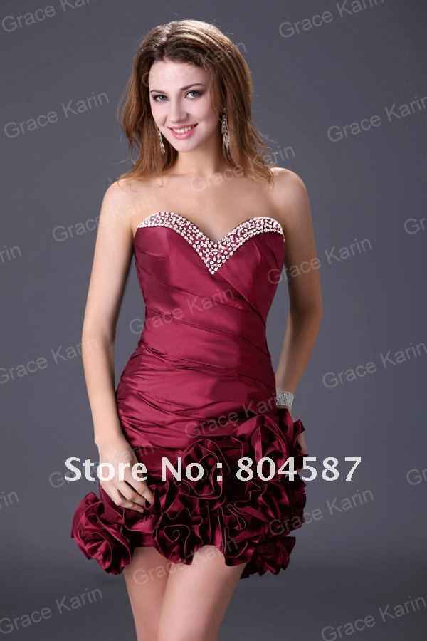 2012 hot Retail!!!GK Sequin Volume Floral Prom Gown Celebrity Cocktail Evening Homecoming short mini party Dress 8 Size,CL3106