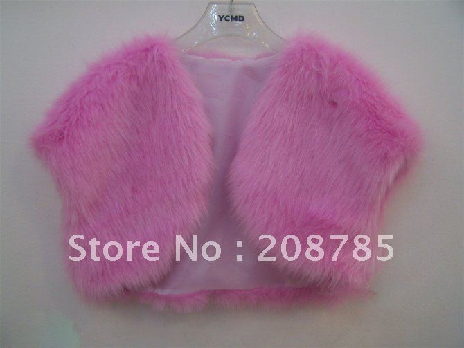 2012   Hot sale Free Shipping New Fashion Meters white artificial fur  Wedding Jacketspurple