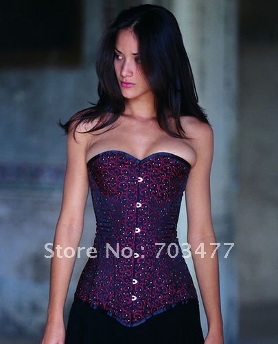 2012 hot sale  purple Dot  overbust corset, fashion clubwear, wholesale and retailer, high quality,cheaper price