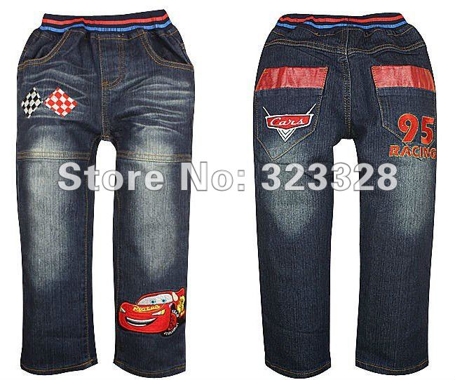 2012 hot sell Wholesale McQueen Cars design boys' jeans / children's trousers jeans(6pcs/lot)free shipping  top quality