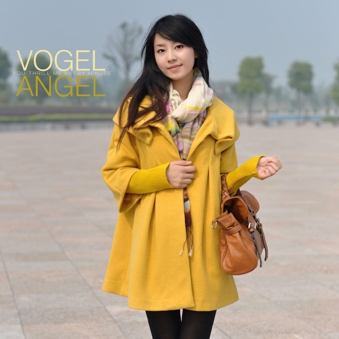 2012 hot-selling clothing sweet elegant fashion turn-down collar cloak woolen outerwear trench overcoat