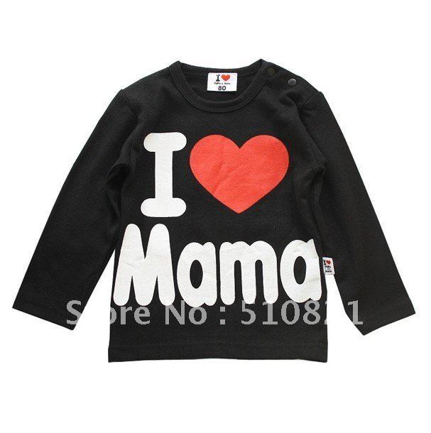2012 hot selling -- I love papa mama baby shirt/T-Shirt boy & girl Long-Sleeve Shirt,Infants & Toddlers T shirt,20pcs