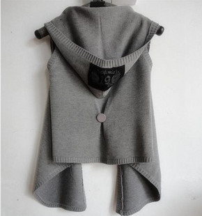 2012 hot-selling limited edition sleeveless vest cape with a hood sweater cardigan Free shipping