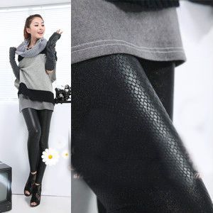 2012 hot-selling vintage serpentine pattern fashion pat legging faux leather pants ankle length trousers female legging