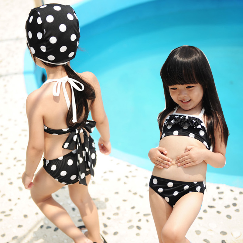 2012 hot spring swimsuit female child baby big boy bikini female swimwear hat