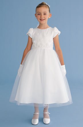 2012 hot wholesale free shipping a-line custom made organza flower girl dress FN011