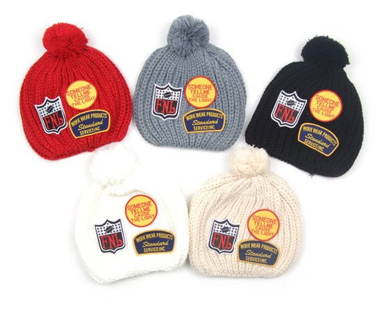 2012 hot wholesale wool Handmade children's winter hat / badges labeling woolen cap FNL fashion warm kids hat for 2-10T