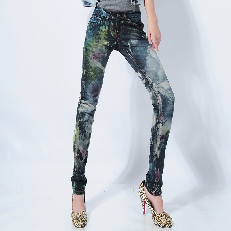 2012 jeans female plus size elastic tight pencil pants slim skinny pants