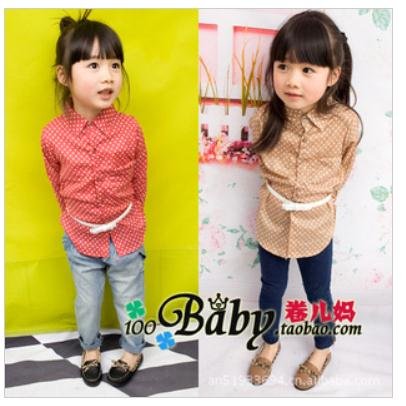 2012 kids clothes girl blouse long-sleeved t-shirt shirts 2 colors 5 sizes high quality A29