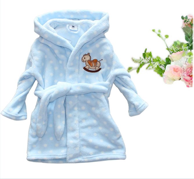 2012 kids pajamas robes coral fleece warm bath robes sleepwear robes for kids 3Y-10Y 5 colors free shipping