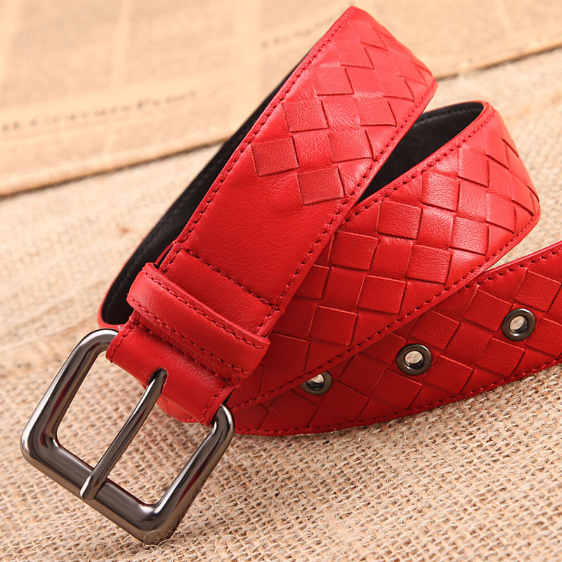 2012 knitted women's belt female all-match casual belt 9 genuine leather women's belt