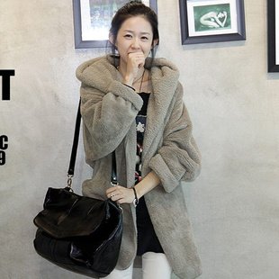 2012 Korea Hot Seller Hoodied Overcoat Winter Coat Free Shipping YC-0405